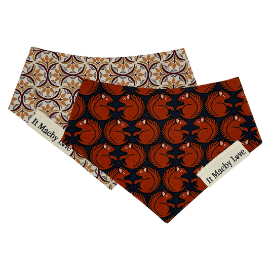 Squirrel Patrol/Enchanted Fall Day Reversible Dog Bandana