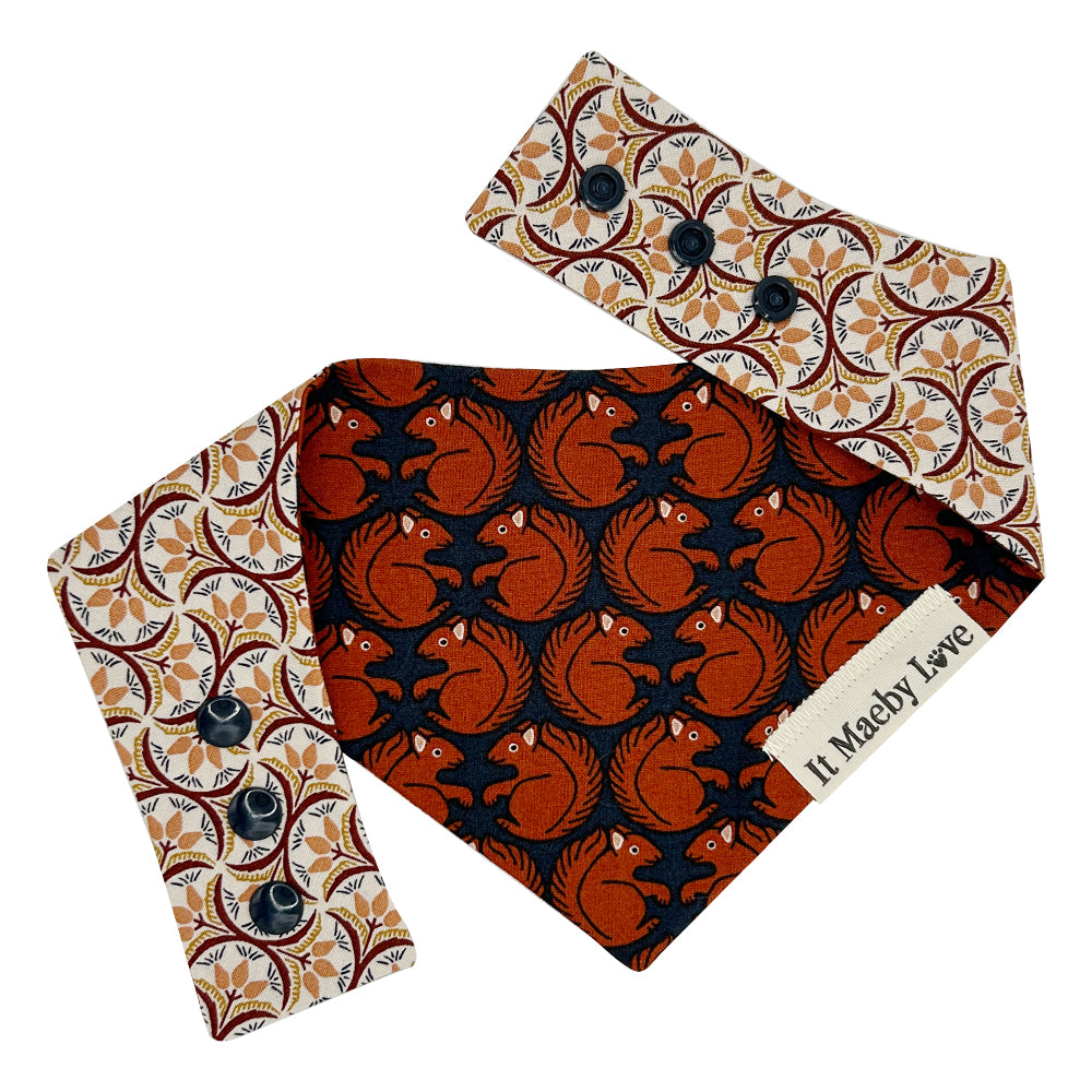 Squirrel Patrol/Enchanted Fall Day Reversible Dog Bandana