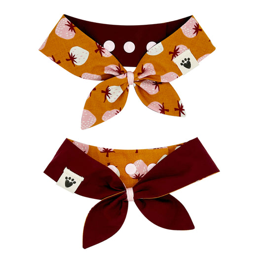 Strawberry Cobbler/Bright Burgundy Reversible Dog Neckerchief