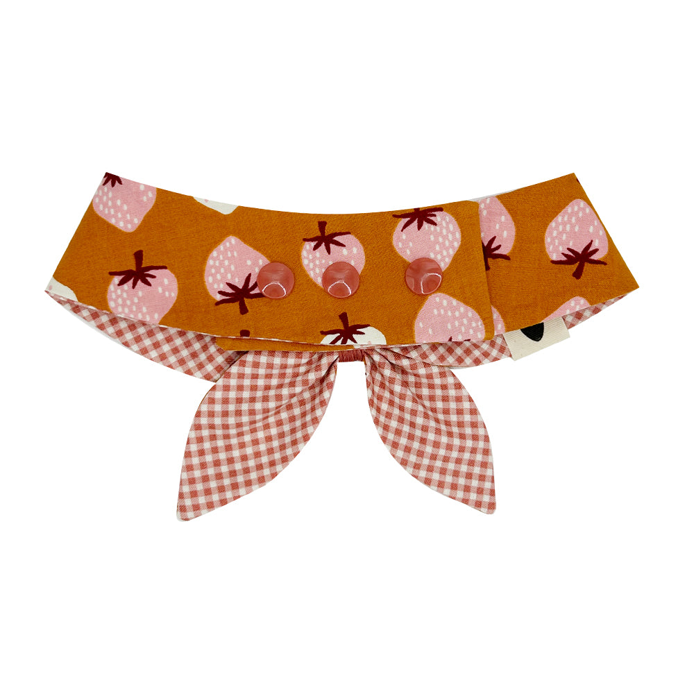 Strawberry Cobbler/Port Gingham Reversible Dog Neckerchief