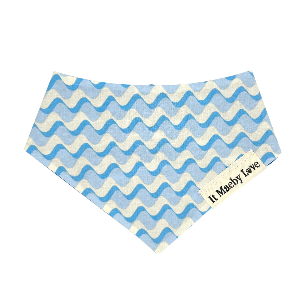 Royal School Day/Water Ripple Reversible Dog Bandana