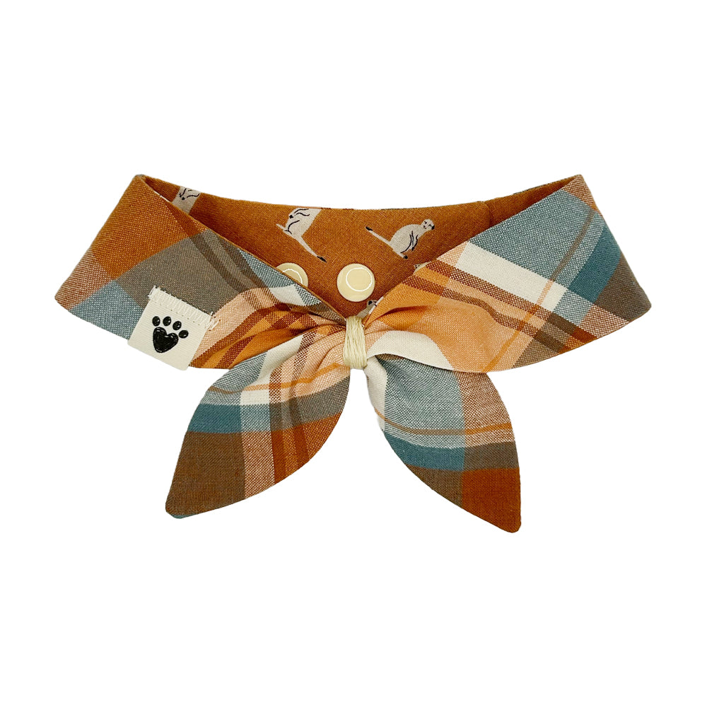Meerkat Meeting/Watering Hole Plaid Reversible Dog Neckerchief