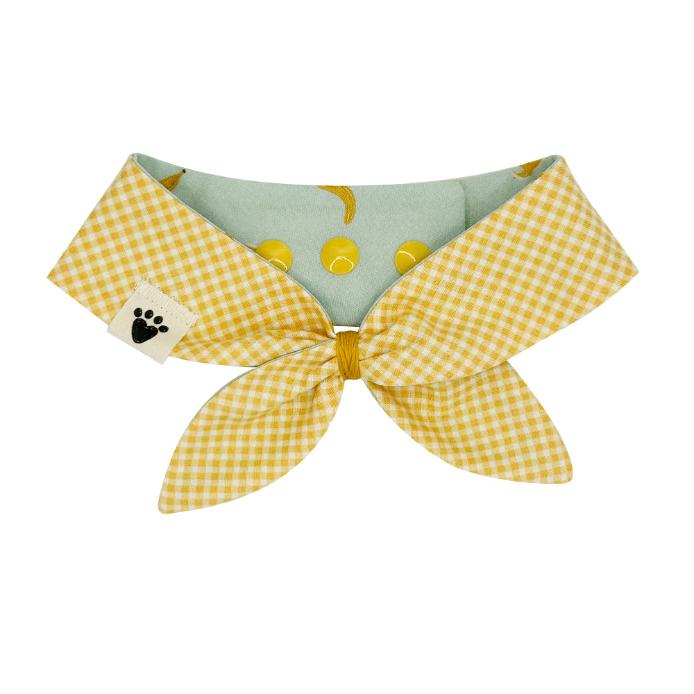 Going Bananas/Yellow Gingham Reversible Dog Neckerchief