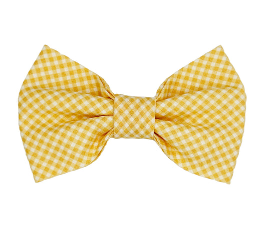 Yellow Gingham Pet Bow Tie