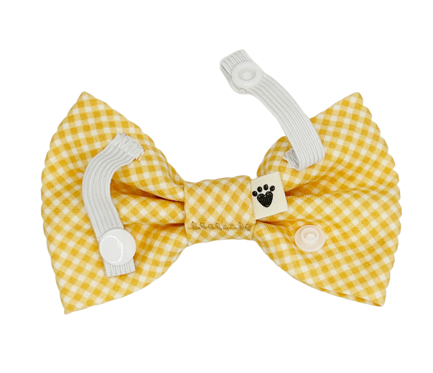 Yellow Gingham Pet Bow Tie